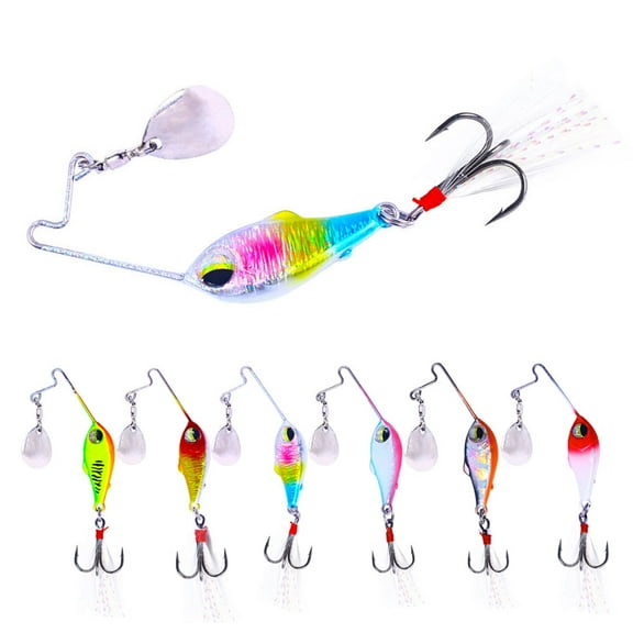 HENGJIA Spinnerbait Fishing Lures, 6pcs Composite Blade Spinner Baits, Metal Hard Baits Freshwater for Bass Walleye,2.36in/0.53oz