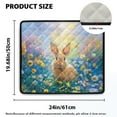 thumbnail image 2 of ZIATUBLES Washing Machine Dust Proof Top Cover Pad Multiple Washer and Dryer Top Protector Mat for Home Laundry Room Kitchen, 24 x 19.7 Inch, Rabbit Flower, 2 of 7
