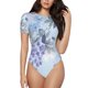 thumbnail image 1 of Fotbe Bird Butterfly Stripe Body de Mujer con Cuello Redondo y Mangas Cortas, Sin Mangas Ajustado, Suave, Cómodo y Básico-Small, 1 of 7