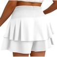 thumbnail image 4 of Tawop Ladies Shorts Comfort Shorts Women High Waist Solid Ruffle Shorts for Women, White S, 4 of 9