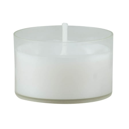 Stonebriar Unscented Long Burning Clear Cup Tealight Candles, 6 to 7 Hour Extended Burn Time, White, Bulk 96