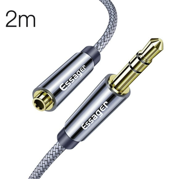 Essager Phone Earphone Extender Cable 3.5mm Extension Cord Headphone Headset Braided Audio Cable 2 Meter