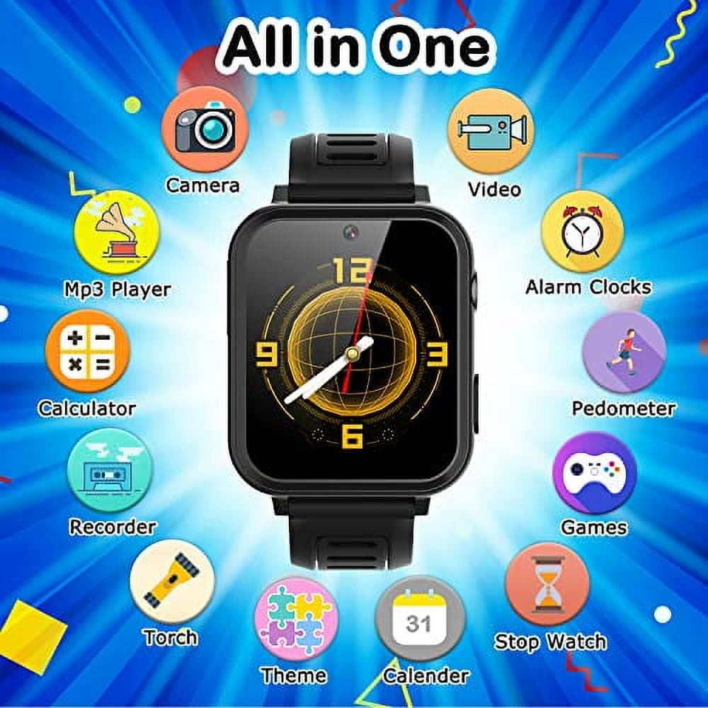 Kids Game Smart Watch for Kids with 24 Puzzle Games HD Touch Screen Camera Video Music Player Pedometer Alarm Clock Flashlight 12/24 hr Kids Watches Gift for 4-12 Year Old Boys Toys for Kids