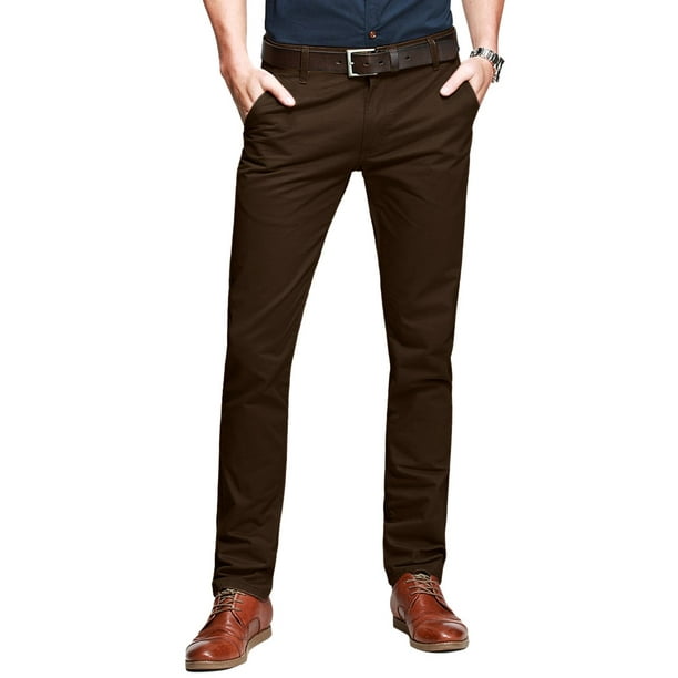 Pantalones casuales que combinan con la parte delantera plana y delgada para hombre 38