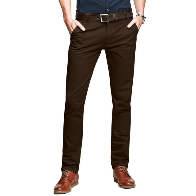 Pantalones casuales que combinan con la parte delantera plana y delgada para hombre 38