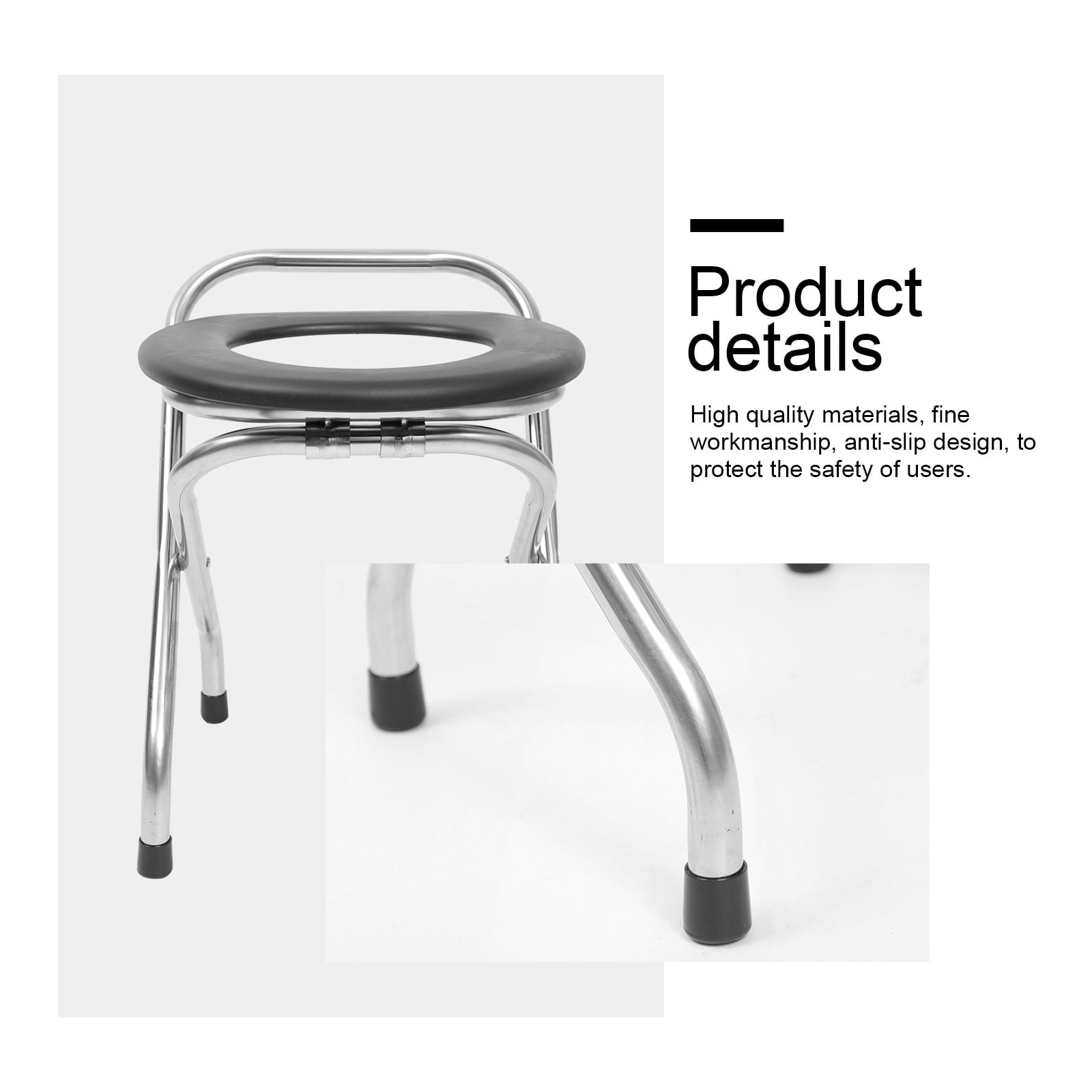 Portable Toilet Chair Stainless Toilet Bench Household Toilet Stool
