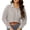 Khaki, variant on Autumn Fashion Losse Solid Color Single Breasted Short Top For Women Women's Casual Tops Size S