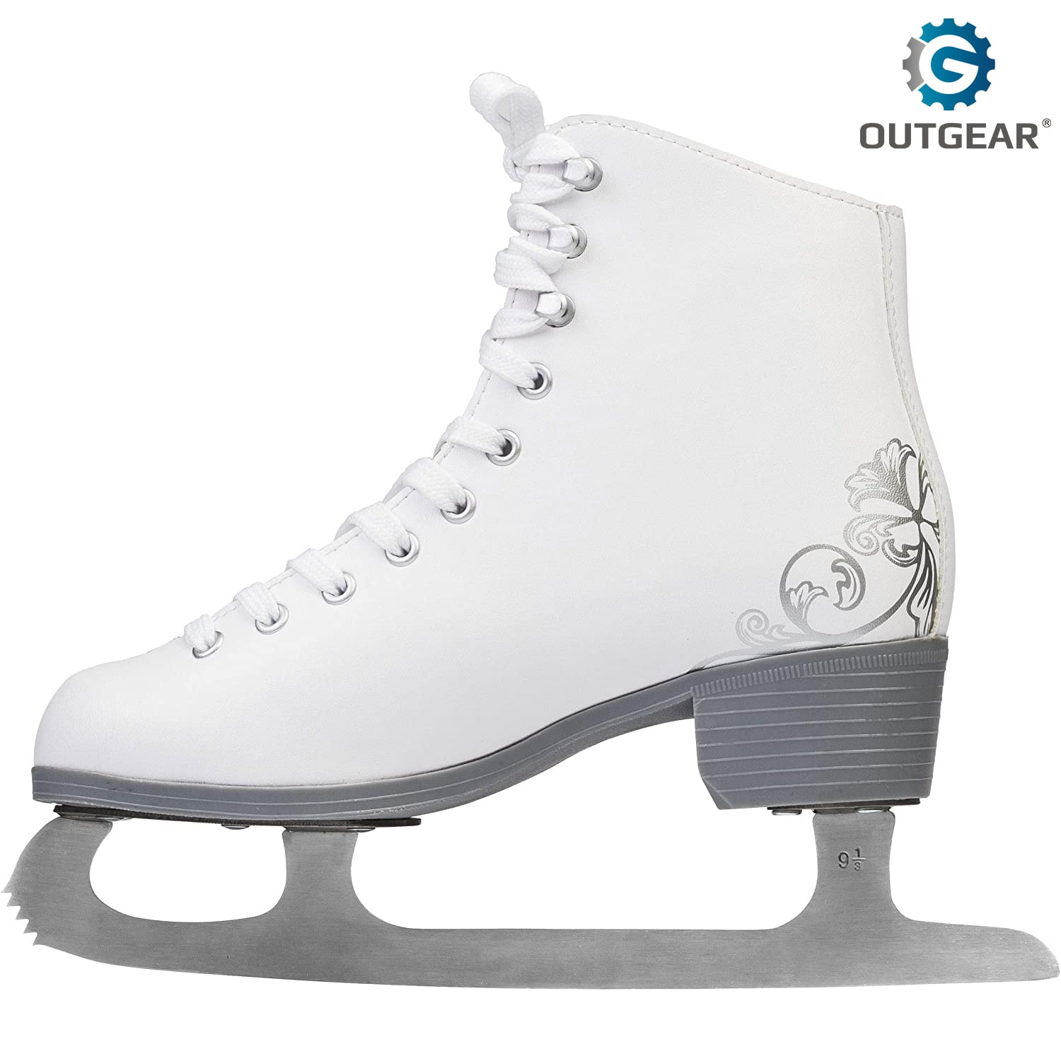 Bladerunner Ice by OUTGEAR Allure Girls Figure Skate, White, Ice Skates