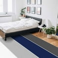 thumbnail image 6 of Stripe Area Rug 2'7''x5' Navy Blue Grey and White Striped Geometric Washable Area Rugs Non Shedding Floor Carpet Rubber Backing Non-Slip Indoor Mats for Living Room Bedroom Kitchen, 6 of 8