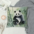 thumbnail image 2 of Nawypu Cute Panda Pillow Cover Watercolor Lovely Wild Animal Bamboo Leaves Decor Pillow Case for Kids Teens Adults Ink Painting Chinese Style Cushion Cover for Bedroom Chaits Couch, 2 of 5