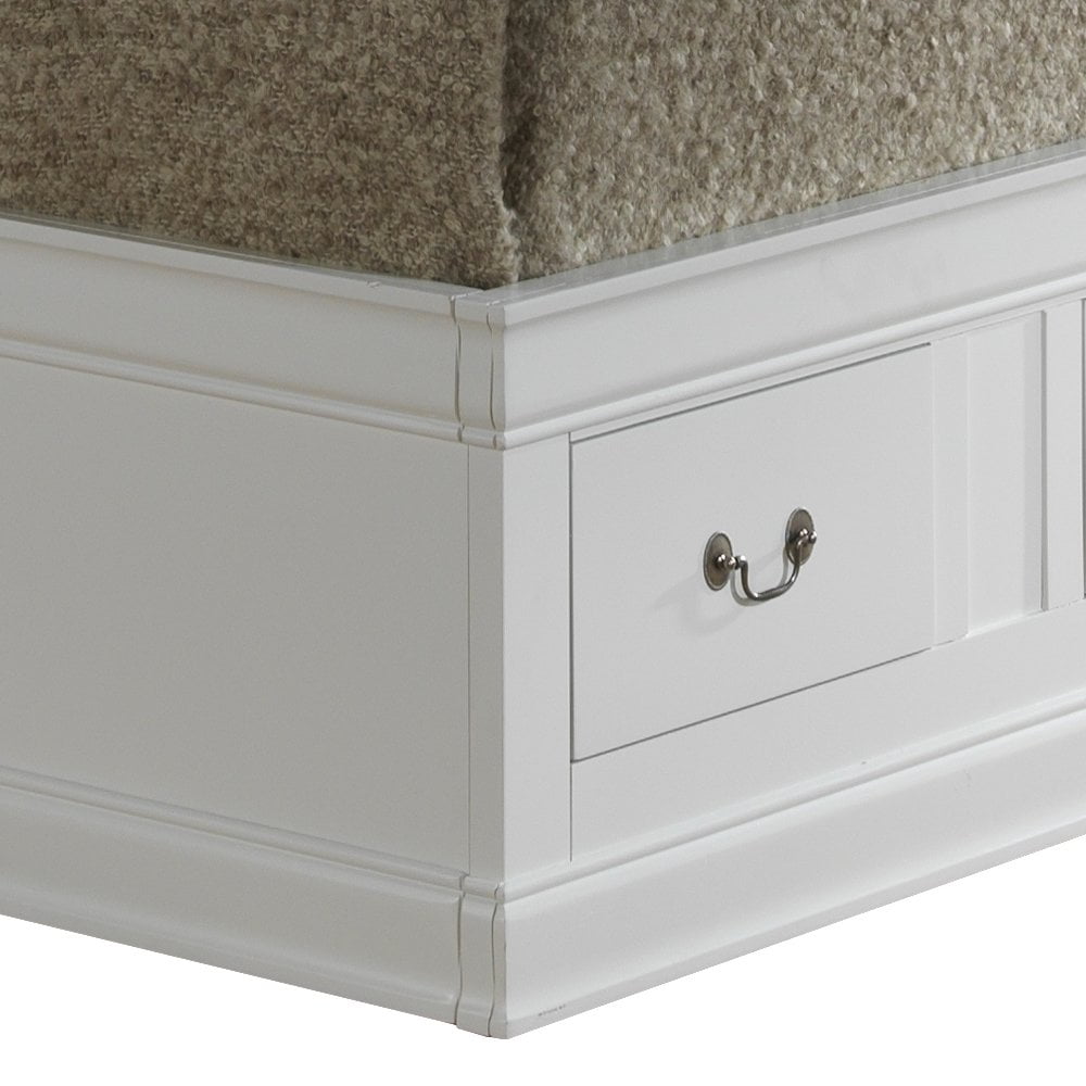 Glory Furniture Louis Phillipe Twin Storage Bed in White