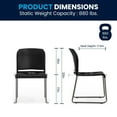 thumbnail image 3 of HERCULES Series 880 lb. Capacity Black Full Back Contoured Stack Chair with Sled Base, 3 of 9