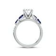 thumbnail image 3 of Spot Jewel 14K White Gold Plated Diamond Engagement Ring for Women - 1.7 Ct Lab Created Round Cut Stone with Sapphire Accent - Hayden Curved Vine Design Jewelry for Brides, 3 of 3