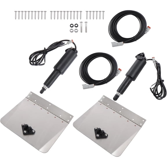 SHZAITOR 12V Electric Standard Mount Trim Tab Kit 15001-101 9" X 12" Replacement for 16'-25' Boats