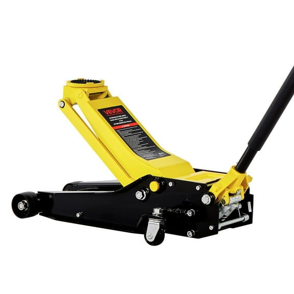 Low Profile Floor Jack, 4 Ton (8818 lbs) Capacity, Steel Racing Floor Jack with Dual Pistons Quick Lift Pump, Hydraulic Trolley Car Lift for Sport Utility Vehicle, Lifting Range 3.9-21.5 Inches
