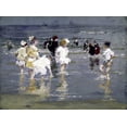 thumbnail image 2 of Potthast, Edward Henry 32x25 Black Ornate Wood Framed with Double Matting Museum Art Print Titled - Children on the Beach, 2 of 4