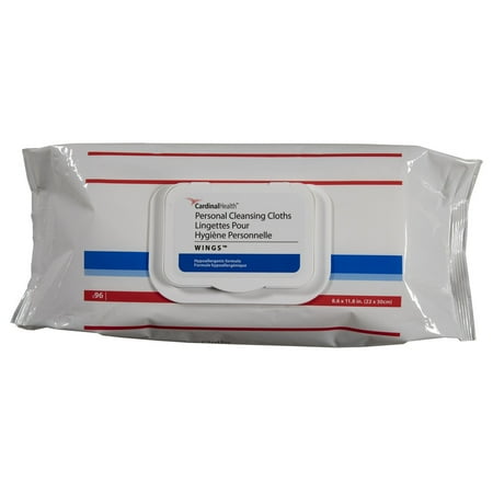 Cardinal Health Wings Personal Cleansing Wipe 8.6 X 11.8 Inch 5399S  1 Pack 96 Wipes