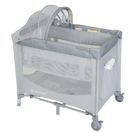Baby Trend Mini Nursery Center™ Playard with Bassinet and Travel Bag - Glenview Gray - Gray