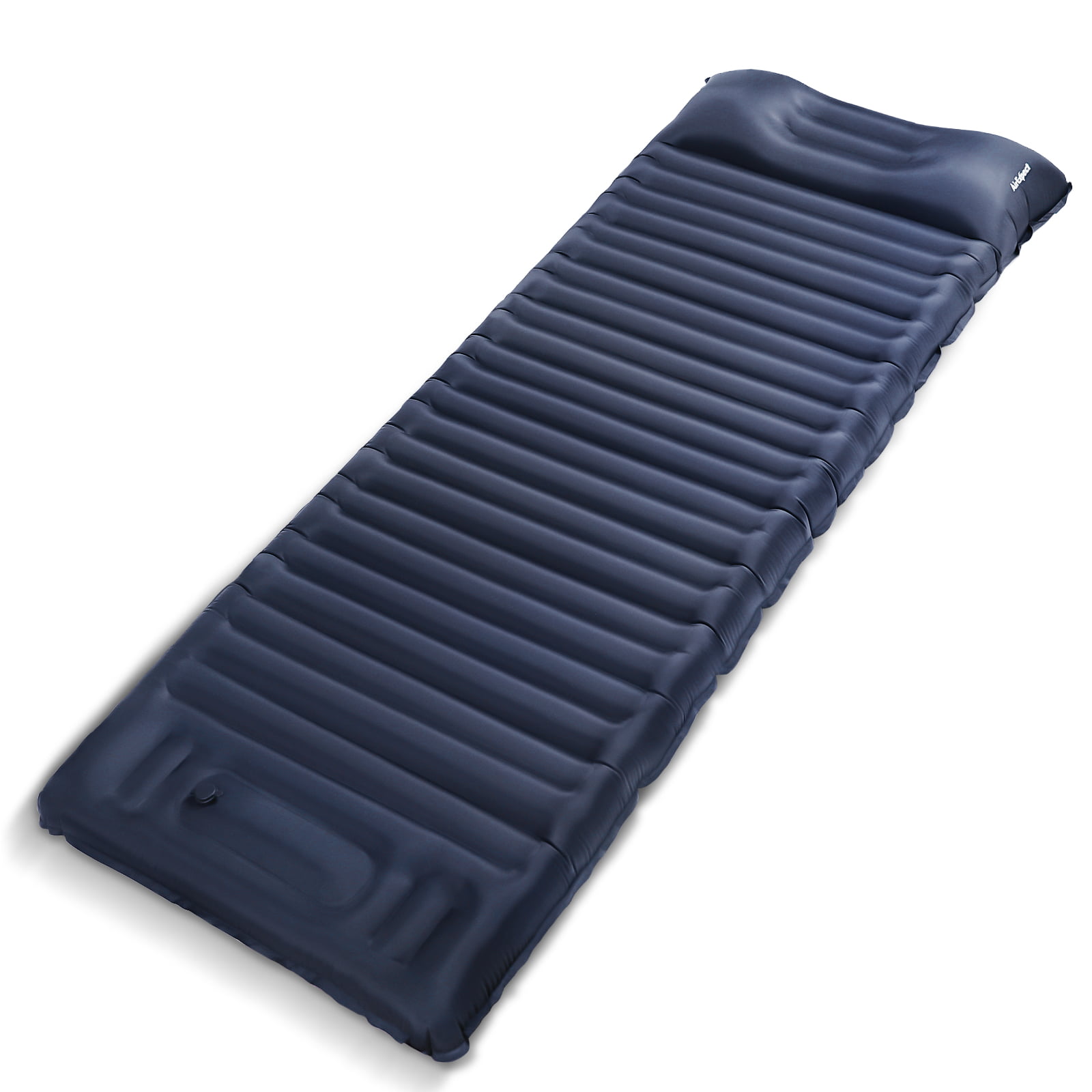 Inflatable Camping Mat Sleeping Mat with Pillow Ultralight Comfortable Dark Blue 