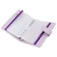 thumbnail image 3 of Binder Planner A6 6 Holes PVC PU Leather Sufficient Capacity Loose Leaf Rings Soft Waterproof Portable Binder Notebook Purple, 3 of 8