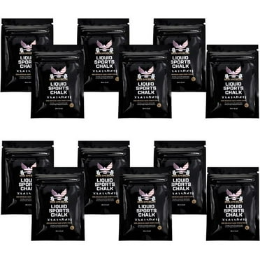 Iron American LC12PKPOUCH 30 ml Long Lasting Grip Liquid Sports Chalk for Fitness Training, White - Pack of 12