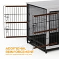 thumbnail image 3 of Arlopu Wooden Dog Crate Furniture End Table with Doors Pet Crate Dog Kennel Indoor with Removable Tray, 3 of 8