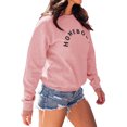 thumbnail image 3 of Auburet Womens Graphic Shirt Crew Neck Solid Color Long Sleeve Casual Loose Letter Pullover Tops, 3 of 4