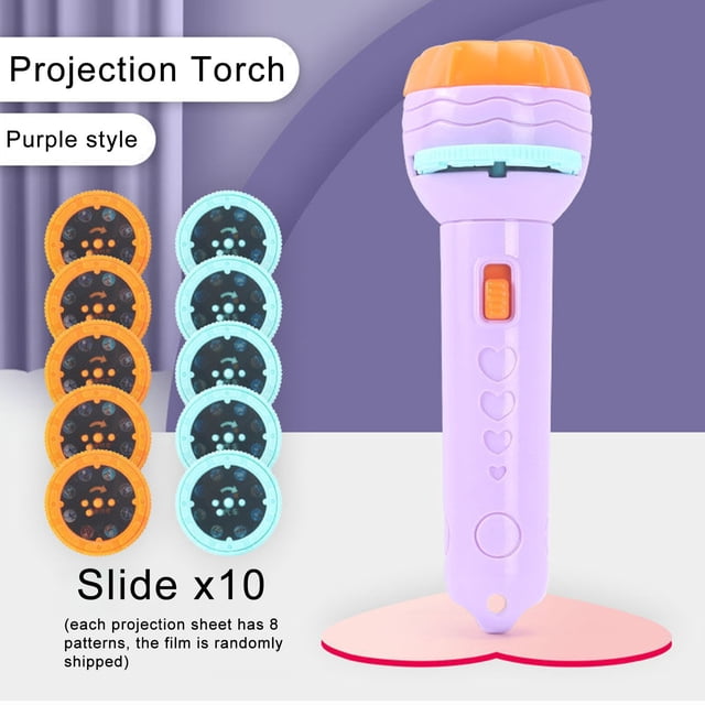 Purple Children'S Flashlight Toy Projection Flashlight Early Education Picture Dinosaur