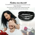 thumbnail image 6 of Jewmon To My Man Black Leather Bracelet for Men Stainless Steel Cross Wristband Bangle Birthday Valentines Day Gifts for Him, 6 of 10
