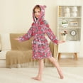 thumbnail image 2 of FORMRS Niños Bathrobe Unisex Hooded Robe Soft Plush Pajamas Sleepwear, Size 2-3T, Sweet Strawberry, 2 of 7