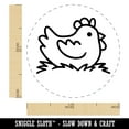 thumbnail image 2 of Cartoon Chicken Hen Sitting on Nest Self-Inking Rubber Stamp Ink Stamper - Red Ink - Medium 1 Inch, 2 of 7