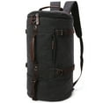 thumbnail image 1 of Men's Backpack Fashion Retro Cylinder Canvas Travel Backpack Duffel Bag Shoulder Handbag Backpack, 1 of 2