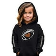 thumbnail image 2 of Toddler Kids Hooded Sweatshirt Girls Pullover Football Print Casual Warm Lined Hoodie Clothes Black Size 3-4T, 2 of 4