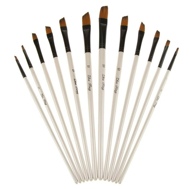 Juego pinceles de pintura, pinceles de avellana en ángulo plano pa pintura al acrílica CUTICAT Pincel