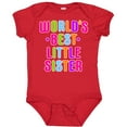 thumbnail image 3 of Inktastic Worlds Best Little Sister Girls Baby Bodysuit, 3 of 5