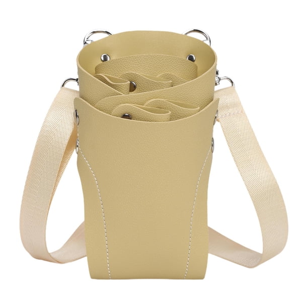 Bolsa de herramientas para estilistas, bolsillo para tijeras de peluquero, de cuero sintético, profesional amarillo
