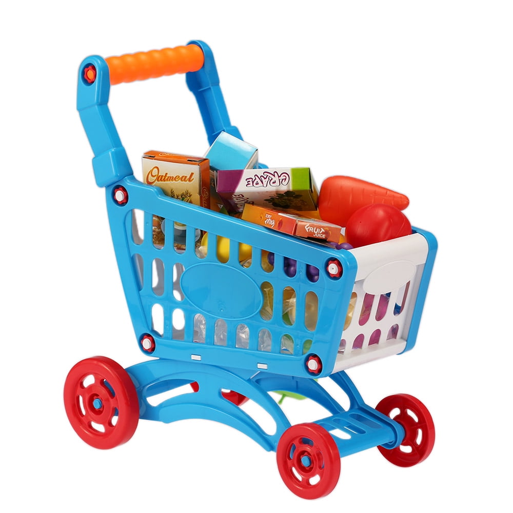 Large Shopping Trolley Cart Supermarket Storage Toy for Kids Pretend Playing 