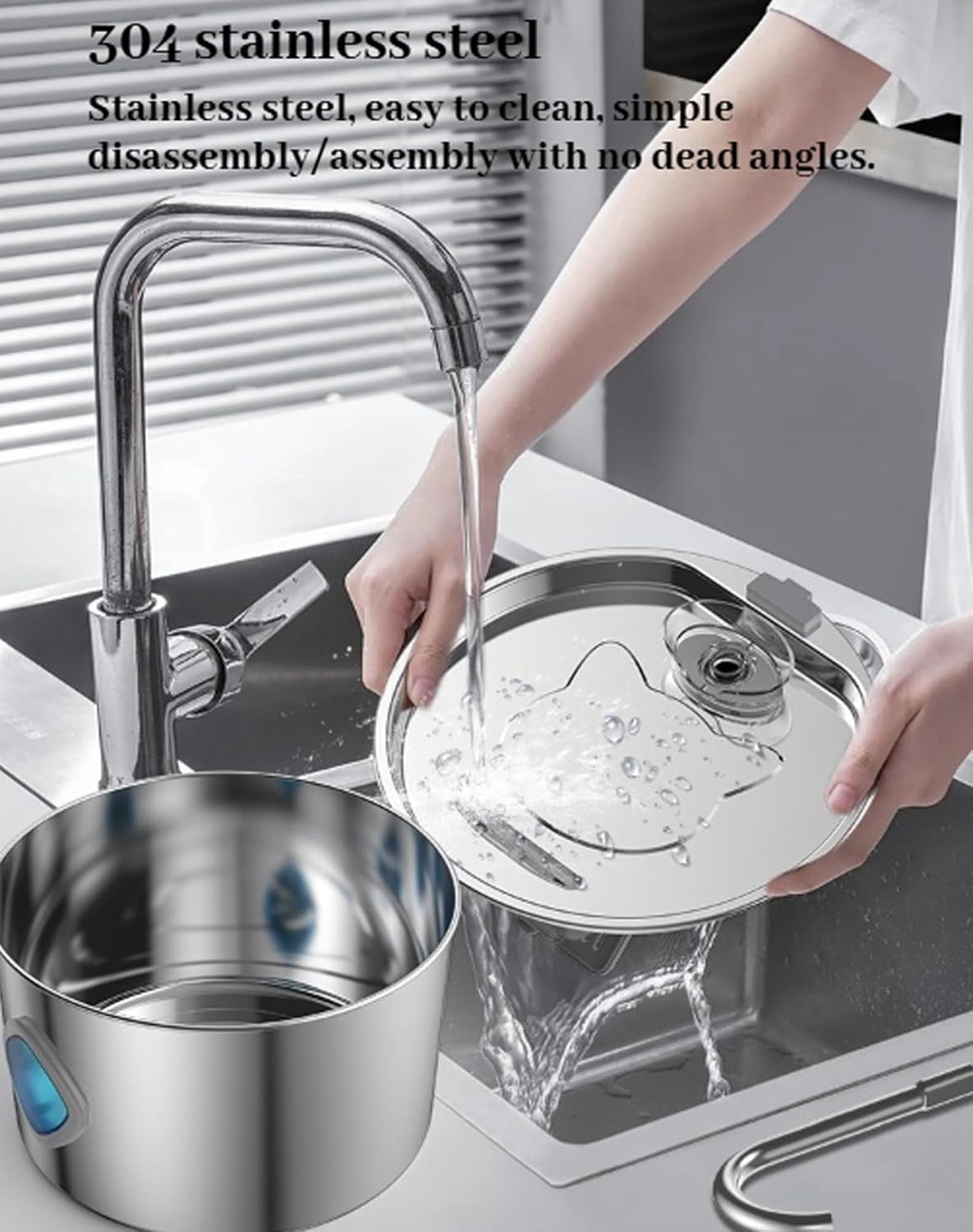 Water Fountain for Dogs, 108oz/3.2L Automatic Pet Drinking Water Dispenser, Stainless Steel Cat Water Bowl with Replacement Filters, Multi-Filtration, Ultra-Quiet Pump