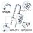 thumbnail image 3 of Unique Bargains Cabinet Password Padlock Adjustable Long Shackle Lock 4 Digit Combination Lock Gym Locker Lock, Silver, 3 of 7