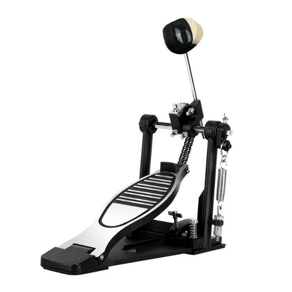 Pedal de Bombo, Pedal Simple, Pie de Práctica Fuerte Y Estable con Doble Cadena Y Mazo para Bateristas, Grabaciones de Práctica