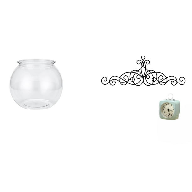 Pecera Pequeña Transparente, Adorno Para El Hogar, Cuenco, Jarrón, Mesa, Dormitorio, Sala De Estar, Decoración Del Hogar, Pergamino, Arte De Pared, Placa De Metal, Floral, Patio, Interior,