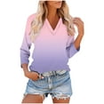 thumbnail image 2 of Bovxnpu 3/4 Length Sleeve Womens Tops, Dressy Casual Blouses Tunic Tops Basic Loose Shirts Summer Outfits Beach Vacation Plus Size Spring Clothes XXXL, 2 of 6