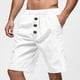 thumbnail image 2 of Pantalones cortos holgados de playa para hombre, para uso informal en verano: pantalones cortos con cintura elástica y botones, tejido de lino, aptos para actividades al aire libre y senderismo (S-, 2 of 8
