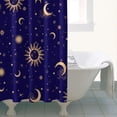 thumbnail image 4 of Blue Gold Sun Moon Pattern Shower Curtain 36"x72" ,Bathroom Decorative Shower Curtains Set with 12 Hooks,Modern Waterproof Washable Shower Curtain, 4 of 6