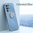 thumbnail image 1 of Nalacover Electroplated Case for Samsung Galaxy S22 Ultra, Glossy TPU Shockproof Anti-Drop Lens Protection Cover with Ring Holder Kickstand Bracket Ultra Slim Case for Samsung Galaxy S22 Ultra, Blue, 1 of 7