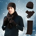 thumbnail image 4 of ZSQDM Mens & Womens Winter Knit Hat Long Neck Scarf Touchscreen Gloves Set Cap with Fleece Lined Gifts for Men Women Women beanie Hat Hanger Scarf ,Hat,& Gloves Hat Storage for Baseball Caps, 4 of 6