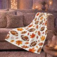 thumbnail image 6 of Autumn Football Gathering Maple Leaves Watercolor Sports Theme, Festive Artistic Scene, Warm Flannel Blanket for Home Library and Reading Nook, Art Lovers Thanksgiving Gift, Artistic Home Decor, 6 of 9