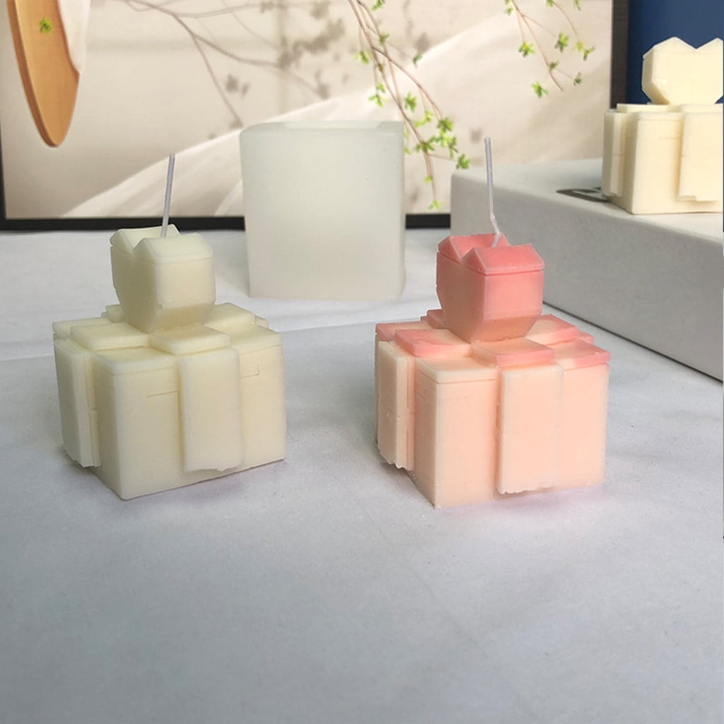 Christmas Gift Box Candle Silicone Mold Geometric Love Gift Box Candle Mold DIY Fondant Chocolate Cake Decorating Tool