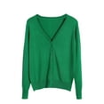 thumbnail image 4 of Baberdicy Sweaters for Women Ladies' Solid Tone Buttoned Mercerized Cotton Loose Sweater with Cardigan Jacket Womens Sweaters Green, 4 of 5