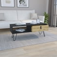thumbnail image 6 of Nmkwnr Rectangle Wood Top Center Table Coffee Table with Open Shelf and Drawer, 6 of 6